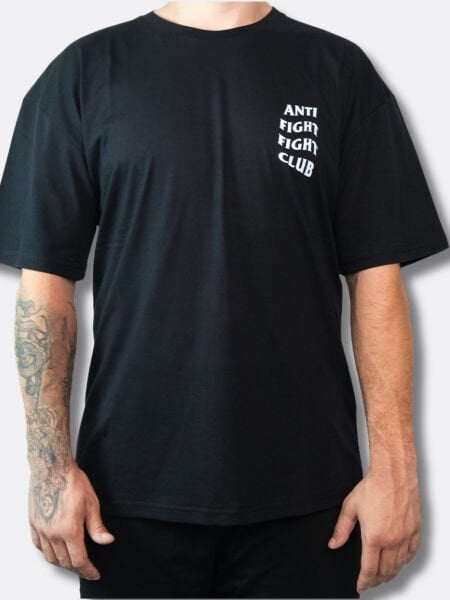Anti Fight Fight Club Siyah Oversize T-shirt