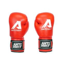 AntiFight Klasik Kırmızı Hakiki Deri Boks Eldiveni