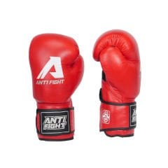 AntiFight Klasik Kırmızı Hakiki Deri Boks Eldiveni