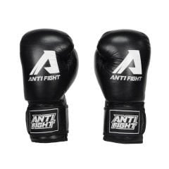 AntiFight Klasik Siyah Hakiki Deri Boks Eldiveni