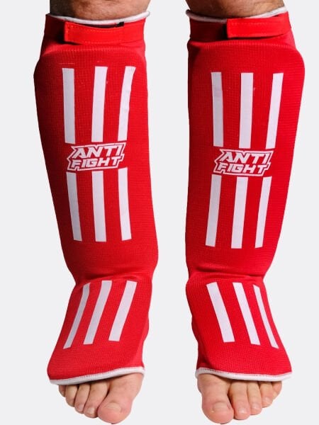 AntiFight Kırmızı Elastik Kaval Koruyucu Kickboks, Muaythai, Mma