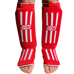 AntiFight Kırmızı Elastik Kaval Koruyucu Kickboks, Muaythai, Mma
