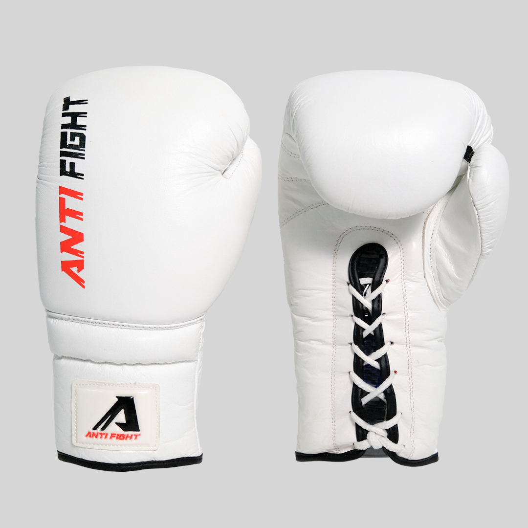Beyaz Deri ipli Boks Eldiveni 12 oz
