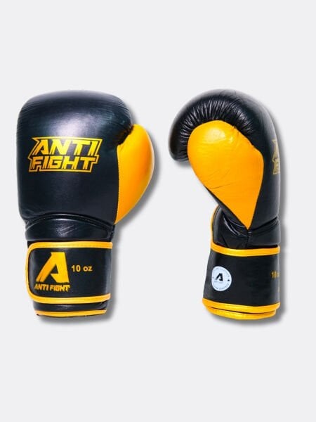 Antifight Golden Black Deri Boks Eldiveni