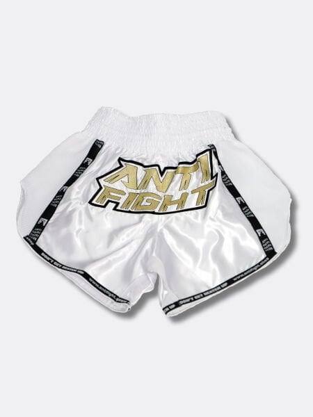 AntiFight Klasik Beyaz Gold Kickboks Muaythai Şortu