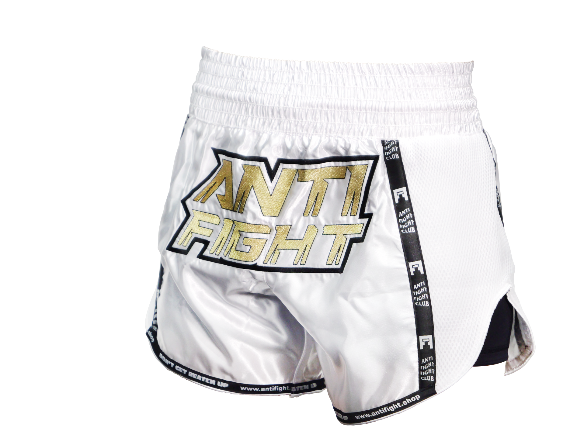 AntiFight Klasik Beyaz Gold Kickboks Muaythai Şortu