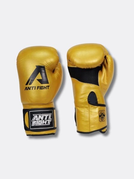 AntiFight Klasik Altın Hakiki Deri Boks Eldiveni