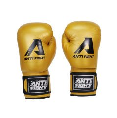 AntiFight Klasik Altın Hakiki Deri Boks Eldiveni