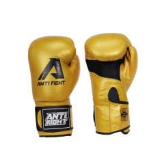 AntiFight Klasik Altın Hakiki Deri Boks Eldiveni