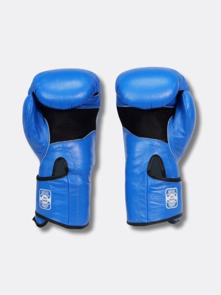 AntiFight Klasik Mavi Hakiki Deri Boks Eldiveni