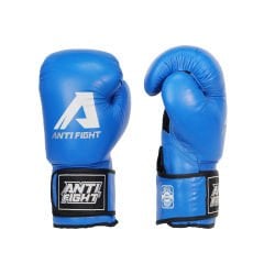 AntiFight Klasik Mavi Hakiki Deri Boks Eldiveni