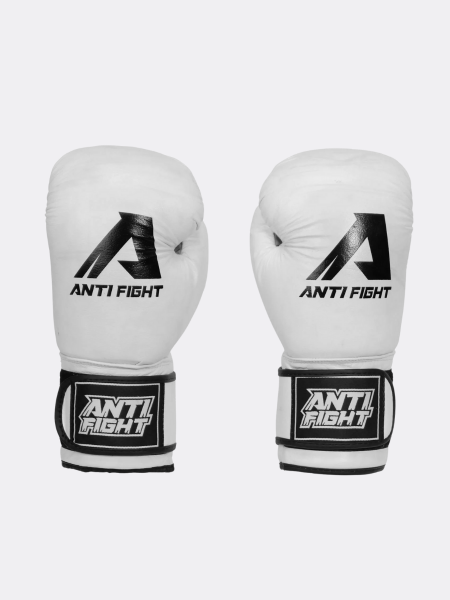 AntiFight Klasik Beyaz Hakiki Deri Boks Eldiveni