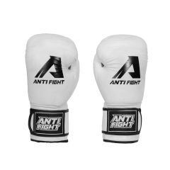 AntiFight Klasik Beyaz Hakiki Deri Boks Eldiveni